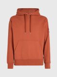 Orange Cotton Badge Hoodie  Men