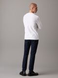 White Slim Long Sleeve Waffle T-shirt  Men