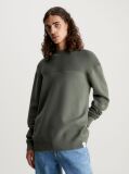 Green Texture Mix Cotton Jumper  Men