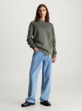 Green Texture Mix Cotton Jumper  Men
