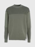 Green Texture Mix Cotton Jumper  Men