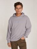 Γκρι Hoodie Με Ανάγλυφο Λογότυπο  Άνδρας