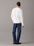 White Relaxed Ribbed Cotton Jumper  Men