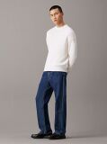 White Relaxed Ribbed Cotton Jumper  Men