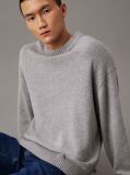 Grey Oversized Cotton Wool Jumper  Men