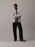 Grey Ribbed Cotton Zip Up Cardigan  Men