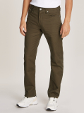 Black Straight Cotton Twill Trousers  Men