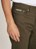 Black Straight Cotton Twill Trousers  Men