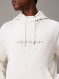 White Chenille Monogram Hoodie  Men