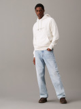 White Chenille Monogram Hoodie  Men