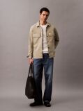 Khaki Relaxed Cotton Ripstop Shirt Jacket  Men