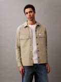 Khaki Relaxed Cotton Ripstop Shirt Jacket  Men