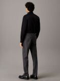 Black Poplin Stretch Fitted Shirt  Men
