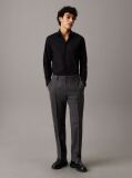 Black Poplin Stretch Fitted Shirt  Men