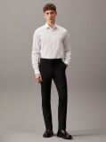 White Poplin Stretch Fitted Shirt  Men