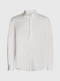White Poplin Stretch Fitted Shirt  Men