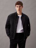 Black Sateen Bomber Jacket  Men