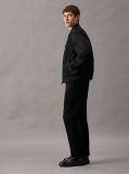 Black Sateen Bomber Jacket  Men