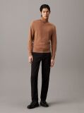 Brown Merino Wool Roll Neck Jumper  Men