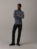 Grey Merino Wool Roll Neck Jumper  Men