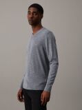 Grey Superior Wool Vneck Sweater  Men
