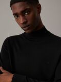 Black Merino Wool Mock Neck Jumper  Men