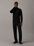 Black Merino Wool Mock Neck Jumper  Men