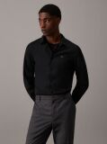 Black Slim Poplin Stretch Shirt  Men