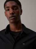 Black Slim Poplin Stretch Shirt  Men