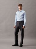 Blue Slim Poplin Stretch Shirt  Men