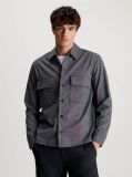 Μαύρο Βαμβακερό Overshirt  Άνδρας