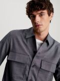Μαύρο Βαμβακερό Overshirt  Άνδρας