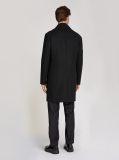 Black 3-In-1 Wool Blend Coat With Vest  Men