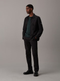 Black Slim Sateen Chino Trousers  Men