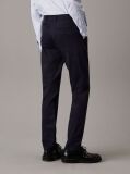 Blue Slim Sateen Chino Trousers  Men
