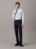 Blue Slim Sateen Chino Trousers  Men