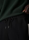Black Tapered Pleated Knit Trousers  Men