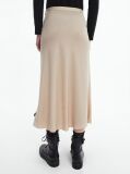 Beige Recycled Polyester Slip Skirt  Women