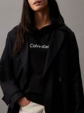 Black Cotton Terry Logo Hoodie  Women