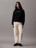 Black Cotton Terry Logo Hoodie  Women