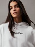 White Cotton Terry Logo Hoodie  Women