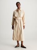 Beige Technical Cotton Trench Coat  Women