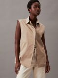 Brown Cotton Archive Sleeveless Shirt  Women