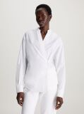 White Cotton Wrap Shirt  Women