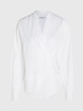 White Cotton Wrap Shirt  Women