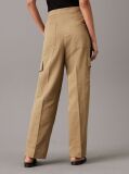 Brown Cotton Linen Cargo Pants  Women