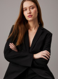 Black Slim Stretch Wool Blazer  Women