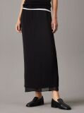 Black Sheer Panel Ankle Skirt  Women