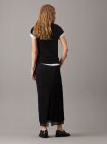 Black Sheer Panel Ankle Skirt  Women
