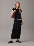 Black Sheer Panel Ankle Skirt  Women